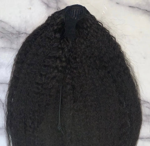 This is our strength (kinky straight) ponytail in it's natural state and color. (shows inner comb attached).