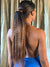This is our strength (kinky straight) ponytail with custom sun color.